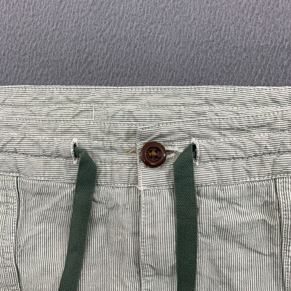 The North Face Shorts Size 10 Wander Free Linen Blend Striped Green 4" Inseam - Picture 9 of 14